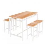 $267 21 SAVIQ 5-PIECE RECTANGLE WOOD TOP OAK BAR T
