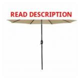9-FT ALUMINUM TAN CRANK MARKET PATIO UMBRELLA