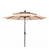 $158 10 FT. MARKET PATIO UMBRELLA 3-LAYER WITH TIL