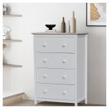 $670 BROOKLYN WHITE 4 DRAWER 29.5 IN. W SOLID WOOD