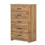 $185 TASSIO 5-DRAWER NORDIK OAK CHEST 48.75 IN X 2