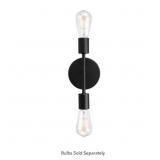GLOBE ELECTRIC LEWIS 2-LIGHT MATTE BLACK WALL SCON