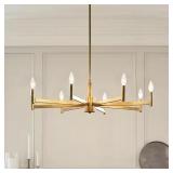 $780 KICHLER ERZO 35.5 IN. 8-LIGHT NATURAL BRASS C
