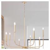 $179 MODERN 31.5 IN. 8-LIGHT GOLD CANDLESTICK CHAN