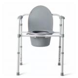 MEDLINE 3-IN-1 STEEL FOLDING BEDSIDE COMMODE TOILE