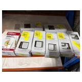 1 LOT (7) TOILET PAPER HOLDERS & (1) DOORKNOB