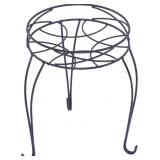 13-INCH ROUND MATTE BLACK METAL PLANT STAND