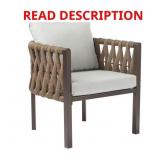 $511 OUTDOOR METAL PATIO CLUB CHAIR WITH GRAY CUSH
