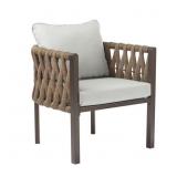 $511 OUTDOOR METAL PATIO CLUB CHAIR WITH GRAY CUSH