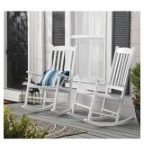 MAINSTAYS OUTDOOR WOOD PORCH ROCKING CHAIR, WHITE
