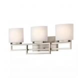 TUSTNA 3-LIGHT BRUSHED NICKEL BATHROOM VANITY LIGH