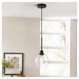 1-LIGHT BLACK MODERN/CONTEMPORARY CLEAR GLASS GLOB