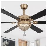 $250 NOVA65 IN. INDOOR MODERN GLAM CRYSTAL BLACK C