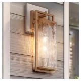 MODERN DARK GOLD HARDWIRED WALL LANTERN SCONCE WIT
