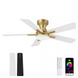 $143 42 IN. SMART OUTDOOR INDOOR GOLD FLUSH MOUNT