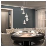 $218 ARTIKA GLITZER 30-WATT 5-LIGHT MODERN CHROME