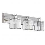 $139 24 IN. 3-LIGHT SQUARE CHROME LED VANITY LIGHT
