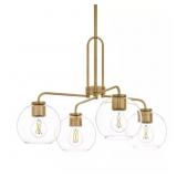 $149 NELWYN 25 IN. 4-LIGHT VINTAGE BRASS CHANDELIE