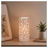 10 IN. WHITE INDOOR CERAMIC UP-LIGHT WITH WHITE CU
