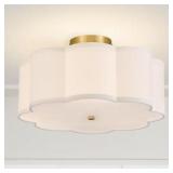 MERRA 16 IN. 3-LIGHT GOLD LED SEMI-FLUSH MOUNT CEI