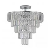 $193 10-LIGHT CHROME CHANDELIER FOR DINING ROOM, L