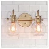 MODERN LIGHT GOLD BATHROOM VANITY LIGHT 13 IN. W 2
