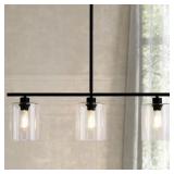 3-LIGHT MATTE BLACK MODERN KITCHEN ISLAND LIGHT FI