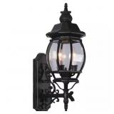 $103 3-LIGHT BLACK HARDWIRED OUTDOOR COACH LIGHT S