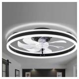 20IN. LED INDOOR BLACK BLADELESS LOW PROFILE CEILI