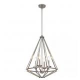 $119 HUBLEY 4-LIGHT TRIANGULAR BRUSHED NICKEL PEND