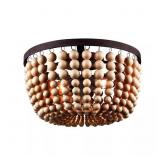 13 IN. 2-LIGHT BRONZE BEADED FLUSH MOUNT CEILING L