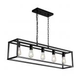 $168 5-LIGHT MATTE BLACK FARMHOUSE KITCHEN ISLAND
