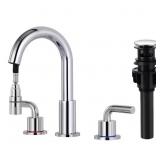8 IN. WIDESPREAD DOUBLE HANDLE BATHROOM FAUCET 3-H