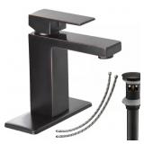SINGLE HOLE SINGLE-HANDLE LOW-ARC BATHROOM FAUCET
