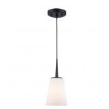 HORIZON 1-LIGHT BLACK HANGING MINI PENDANT LIGHT F