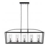 $363 GOLDEN LIGHTING MERCER 5-LIGHT BLACK TRANSITI