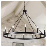 $238 DINEEN 12-LIGHT VINTAGE MATTE BLACK CANDLE ST