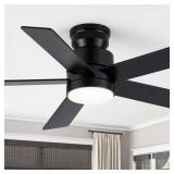 PROPELLER 42 IN. INDOOR BLACK HUGGER CEILING FAN W