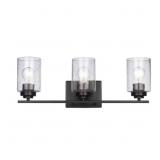 22 IN. 3-LIGHT BLACK BATHROOM VANITY LIGHT FIXTURE