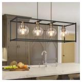 $329 32.5 IN. 4-LIGHT BLACK MODERN ISLAND CHANDELI