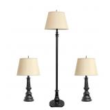 $150 14.5 IN. 3-PIECE RESTORATION BRONZE LAMP SET