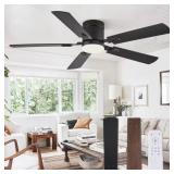 $115 52 IN. INDOOR MATTE BLACK FLUSH MOUNT 3-COLOR