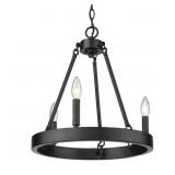 $209 ALASTAIR 3-LIGHT MATTE BLACK WAGON WHEEL CHAN