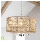 $202 NEVAREZ 18.9 IN. 5-LIGHT NICKEL BOHEMIAN PEND
