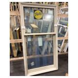 65.5X35 PELLA DOUBLE HUNG BEIGE VINYL WINDOW