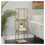 $159 GRAYSON LANE GOLD GLAM CUBE METAL 3-SHELF BOO