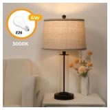 24.4 IN. BEDSIDE BLACK TABLE LAMP FOR BEDROOM NIGH