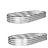 $294 OGETFUUR 2-PIECE SILVER METAL RAISED PLANTER
