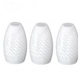 7.64 IN. WHITE MILK SHINY SCALE GLASS GLOBE PENDAN
