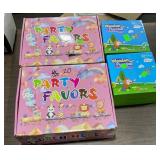 1 LOT OF 2-PARTY FAVORS BOX./2-WOODEN PUZZLES VEHI